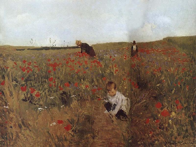 Mary Cassatt People Picking up the flower at the field Spain oil painting art